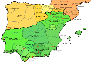 Political Map of Spain in 1035
